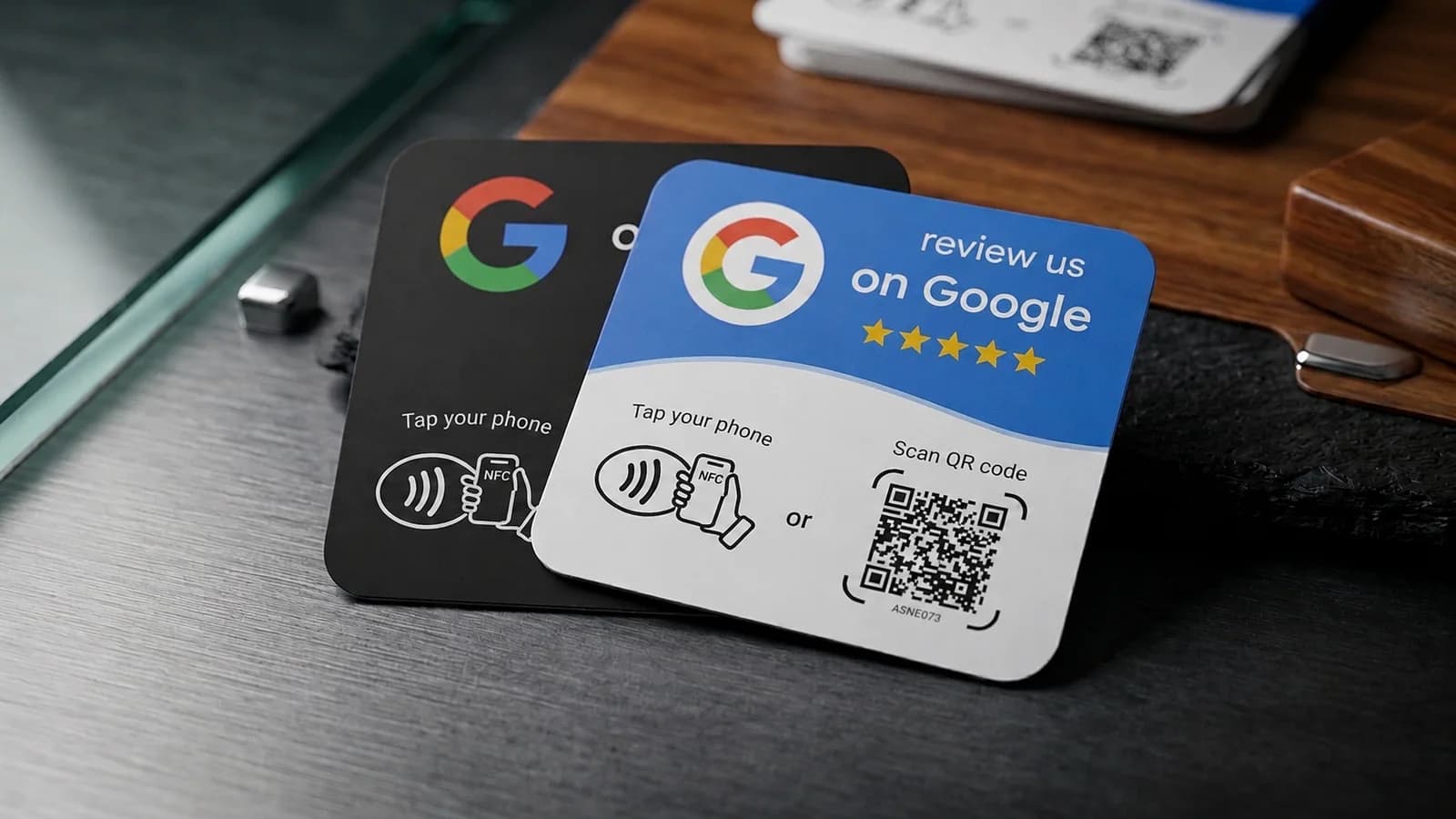 SnelMeerReviews Google review-kaarten, NFC en QR